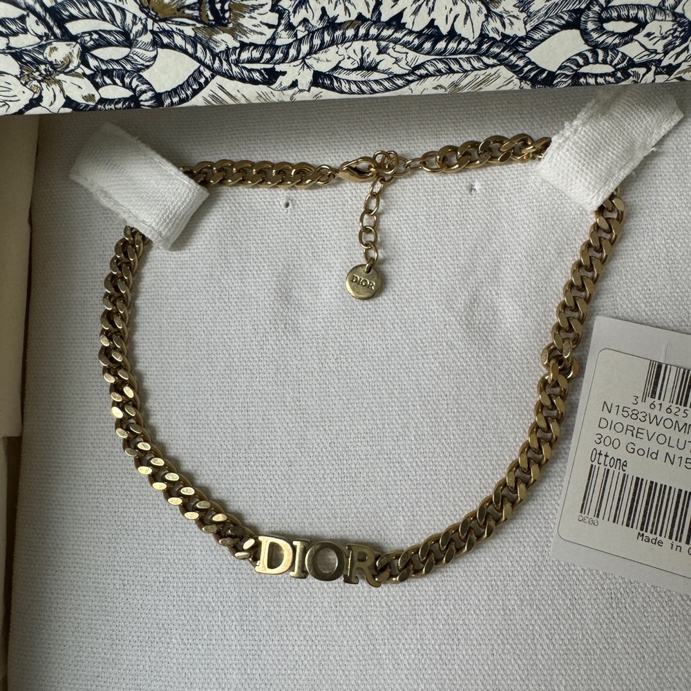 Dior Gold-Tone Logo Chain Necklace